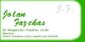 jolan fazekas business card